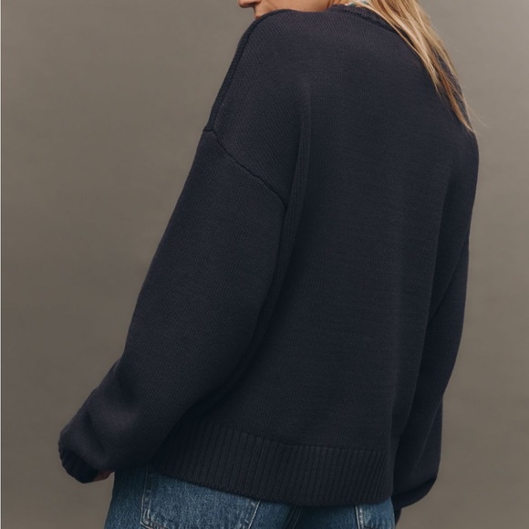 Porridge Jolene Navy Americana Dog Print Crew Neck Sweater - Picture 5 of 10